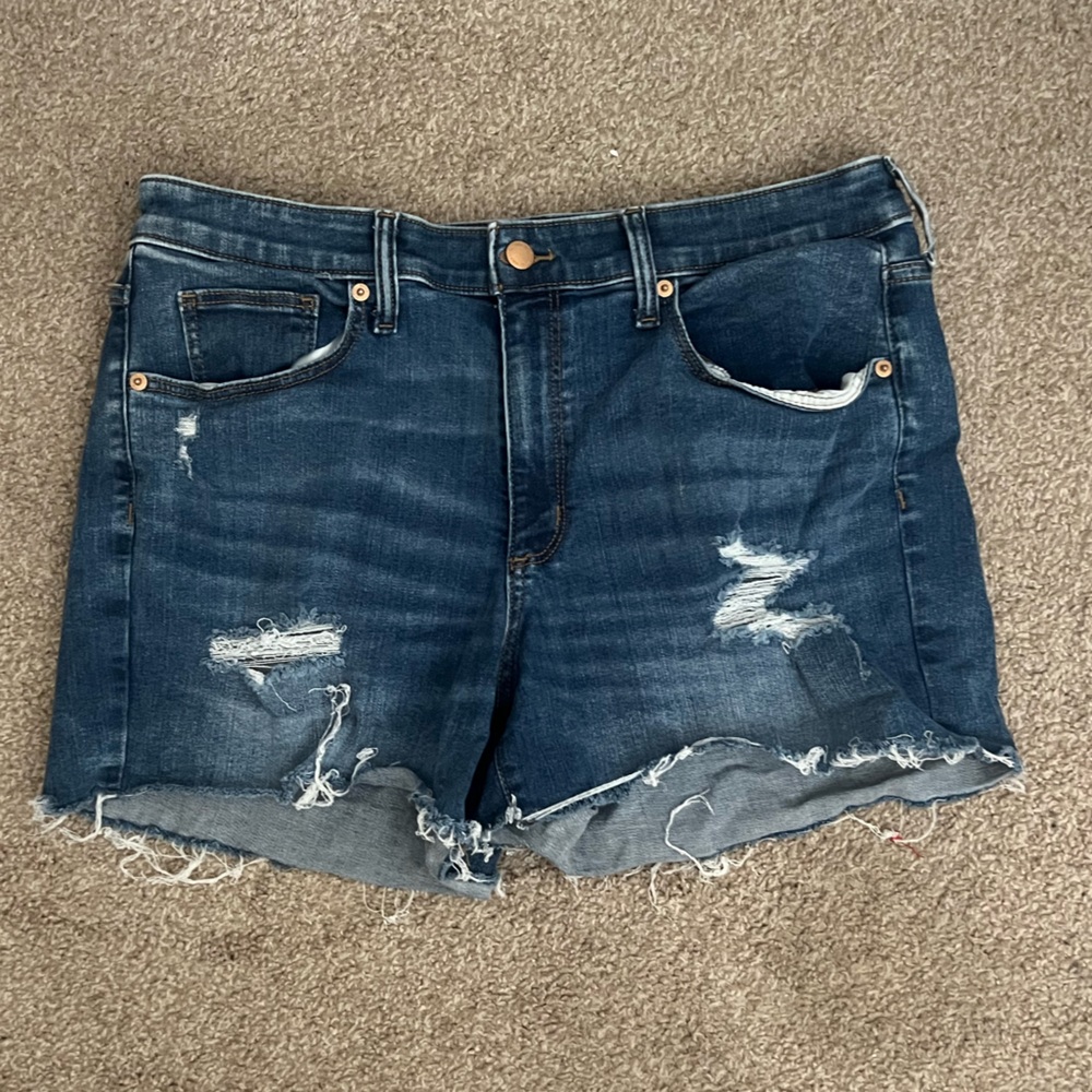 Women's Blue Denim Shorts - Picture 4 of 8